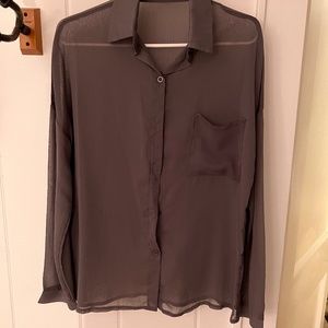 See through gray blouse